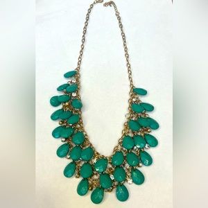 Bib style Aqua statement necklace, pre-owned